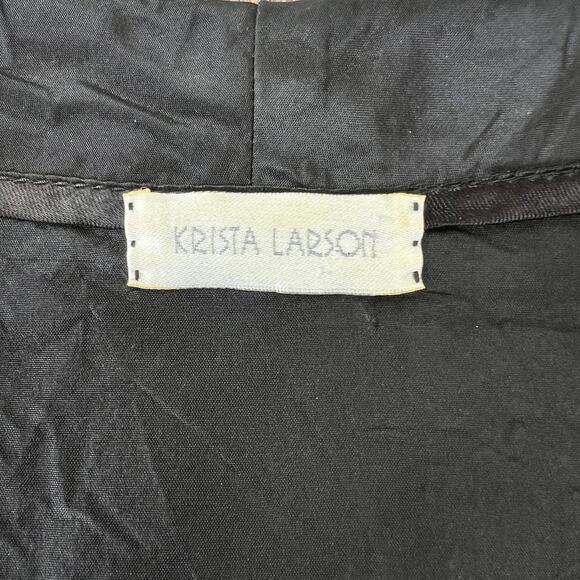 Krista Larson Womens 100% Silk Collar Button Front Blazer Jacket OS - Picture 4 of 6
